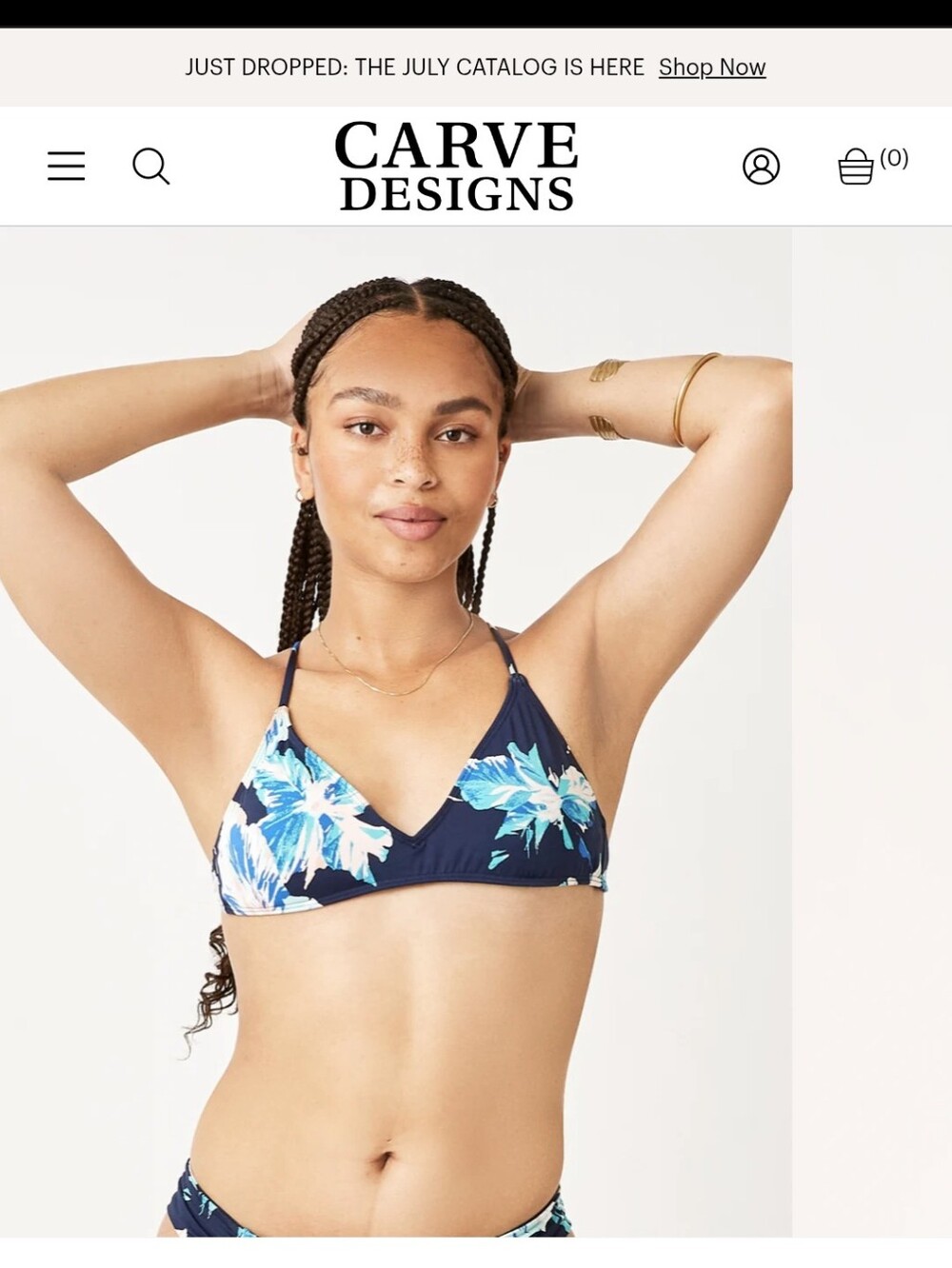 Carve Designs Tamrindo Bikini Top - Blue Floral